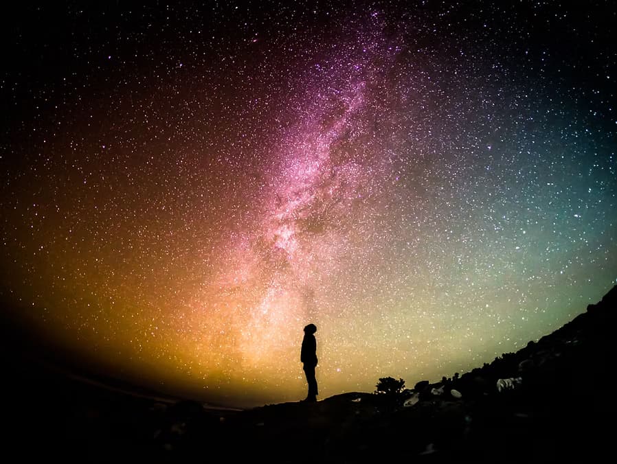 Person under the milky way